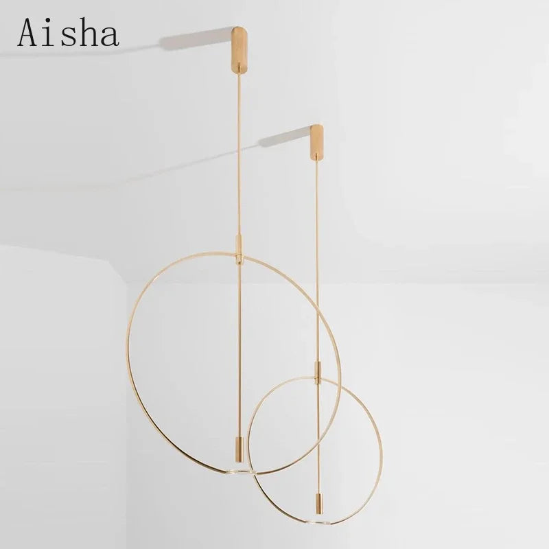 Wrought iron pendant light with decorative nordic ring