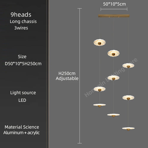 Modern LED chandelier for elegant indoor lighting - vue 15 sur 26
