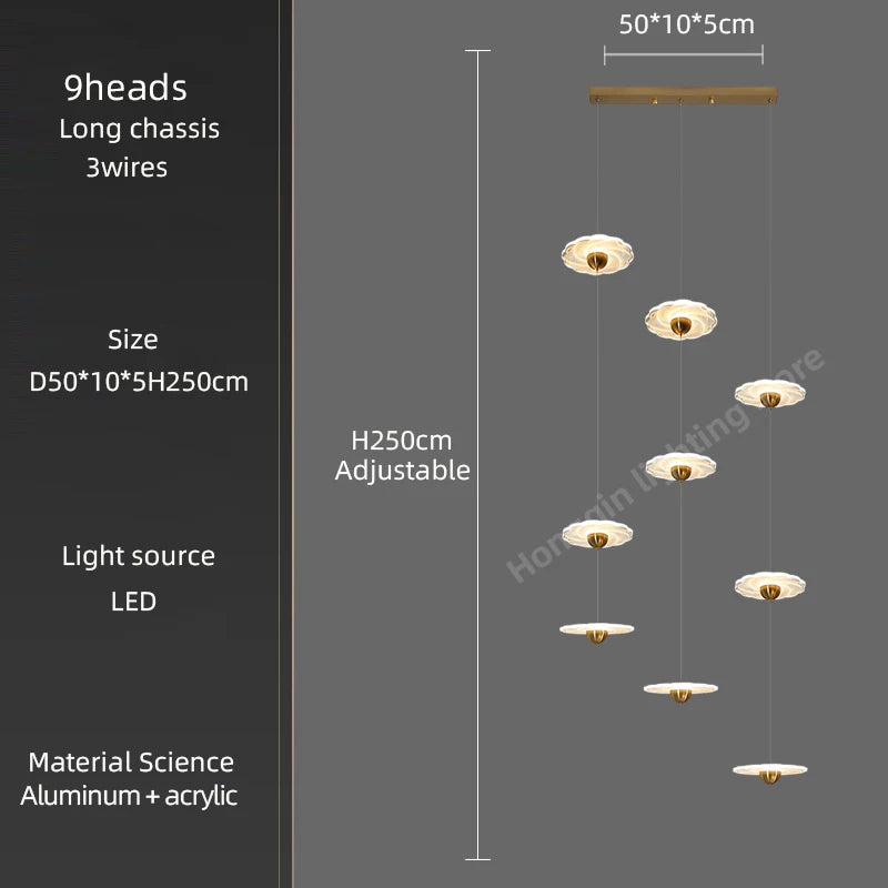 Modern LED chandelier for elegant indoor lighting - vue 14 sur 26