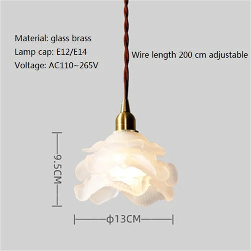 Nordic vintage glass and brass pendant light for home lighting - vue 4 sur 8