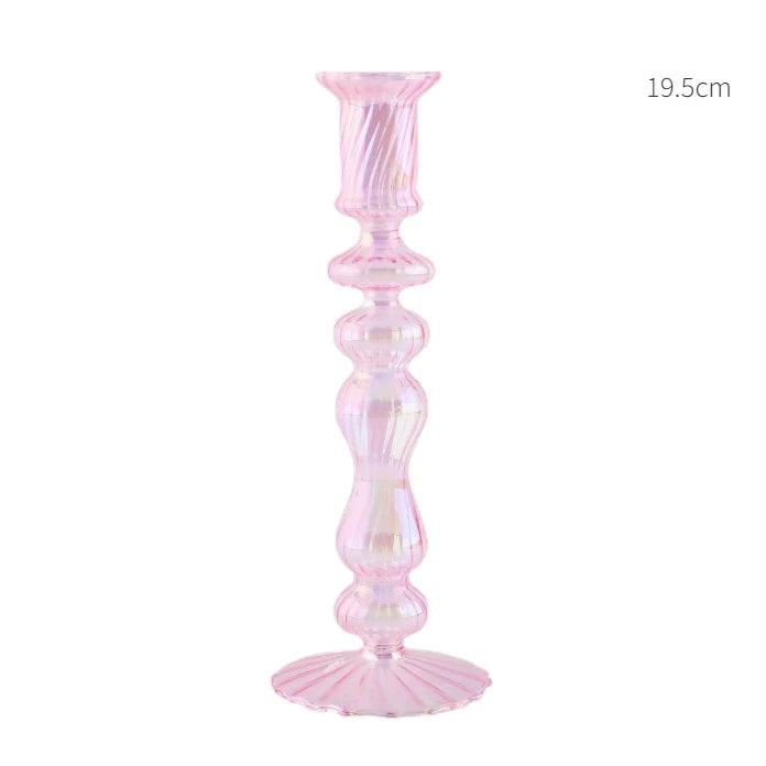 Conical glass candle holder for wedding tables and Nordic decoration - vue 21 sur 28