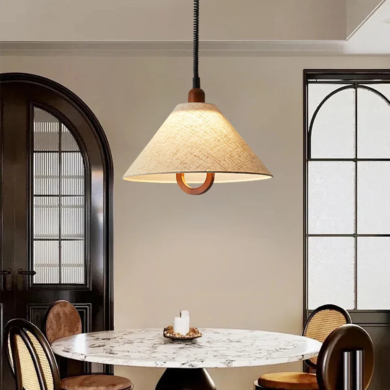 Minimalist retro hemp rope chandelier for medieval-style interiors - vue 6 sur 7