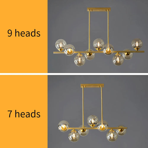 Luxury modern design glass LED chandelier - vue 5 sur 9