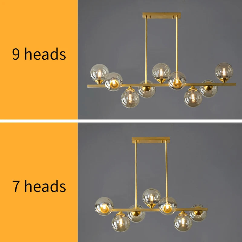 Luxury modern design glass LED chandelier - vue 4 sur 9
