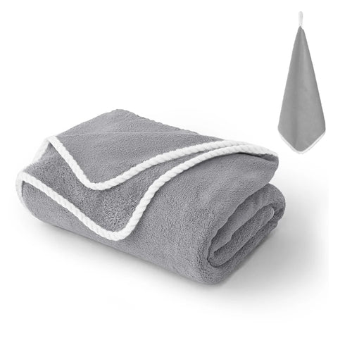 Extra large coral fleece bath towel quick dry