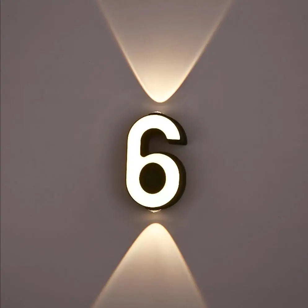 LED wall light number sign indoor and outdoor IP65 waterproof modern minimal aluminium porch garden light