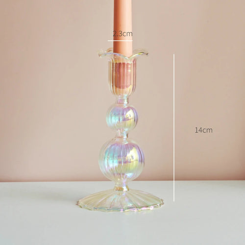 Nordic glass candle holder for weddings and flowers - vue 21 sur 22
