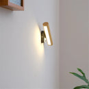 Nordic minimalist rotating wooden LED wall light