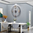 Iron Silent Wall Clock for Living Room, Simple Decoration, Metal Clock