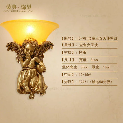 Nordic resin wall light with retro European style - vue 14 sur 14