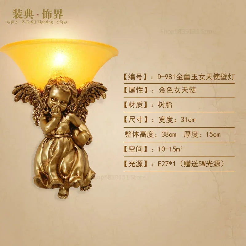 Nordic resin wall light with retro European style - vue 13 sur 14