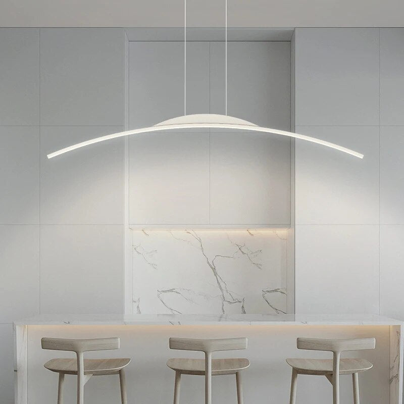 Nordic linear pendant light for kitchen island or bar lighting - vue 4 sur 12