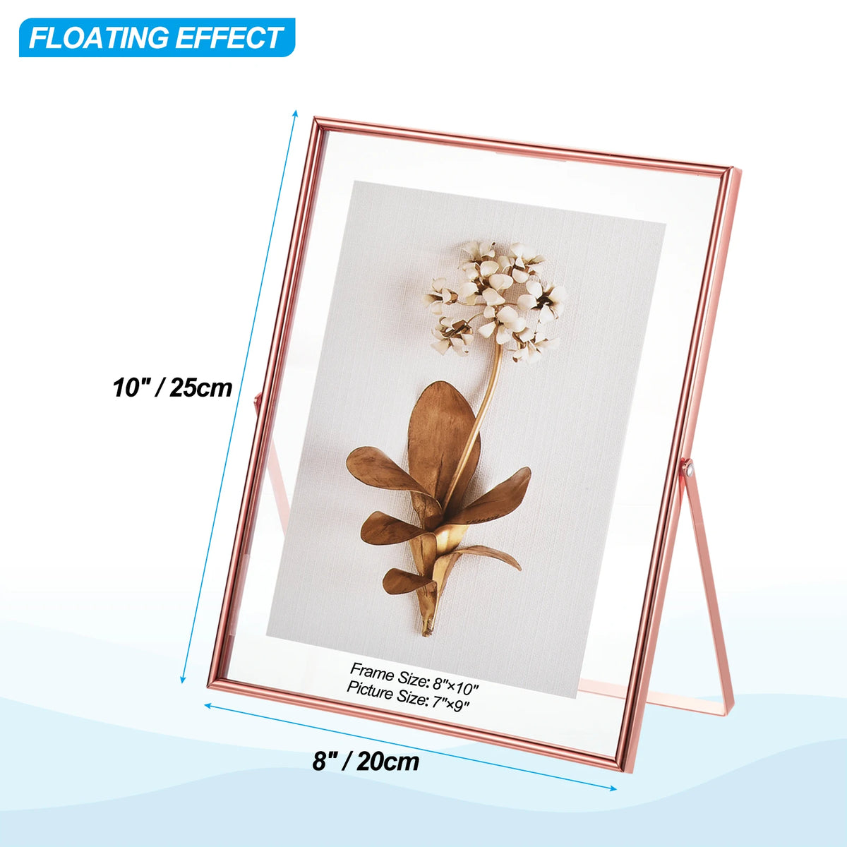 Set of 2 metal and glass photo frames for decoration - vue 15 sur 22