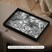 retro decorative leather tray for storage and display
