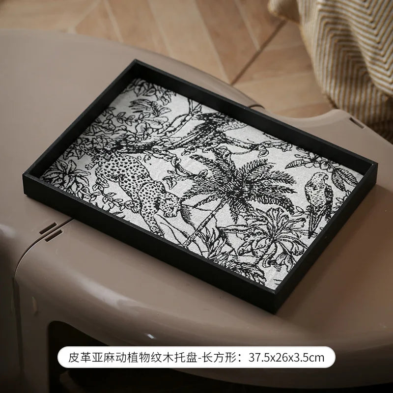 retro decorative leather tray for storage and display