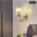 European style crystal wall light with brilliant diamond cut art deco