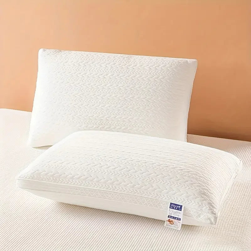 Knitted pillow neck protection, sleep pillow core, moisture absorbing and breathable household pillows, bedding bedroom pillows - vue 2 sur 6