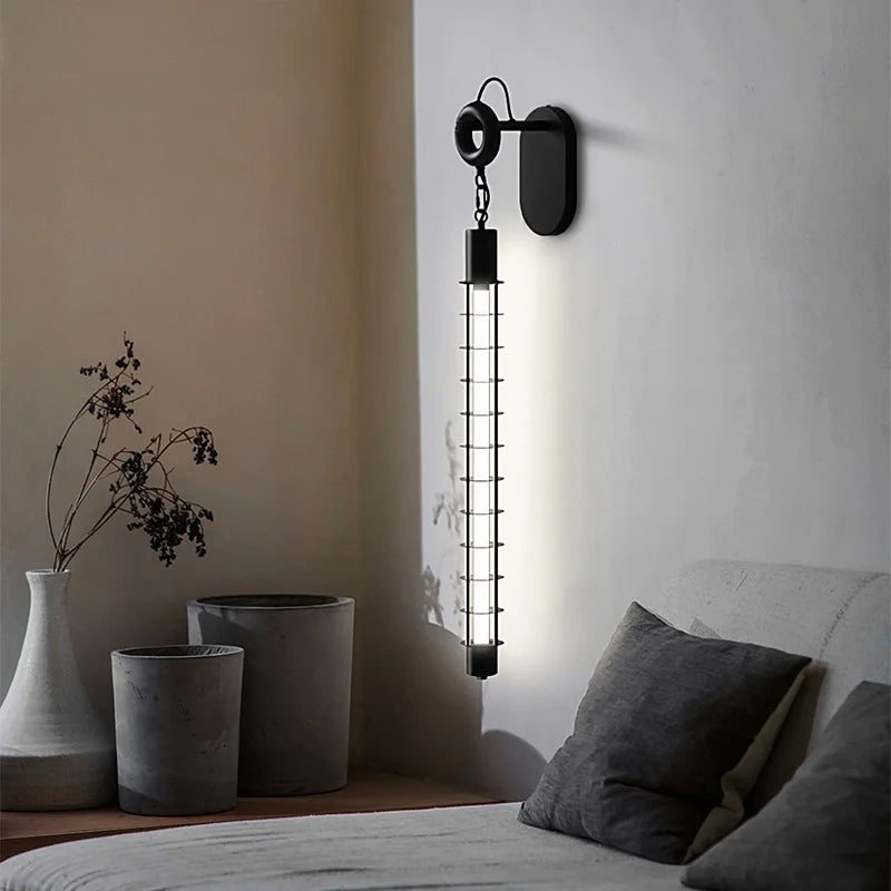 Vintage industrial LED iron wall lamp with creative chain
