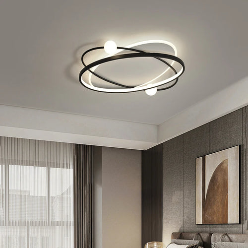 Modern LED ceiling light with remote control for interior decor - vue 2 sur 10