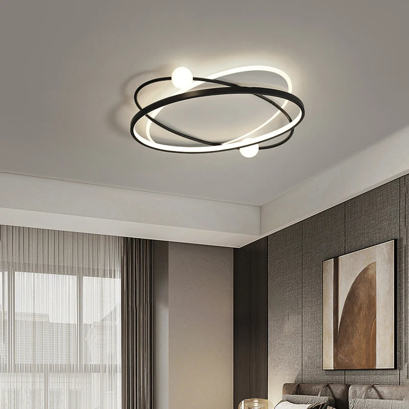 Modern LED ceiling light with remote control for interior decor