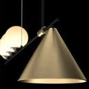 Minimalist industrial glass and LED design chandelier