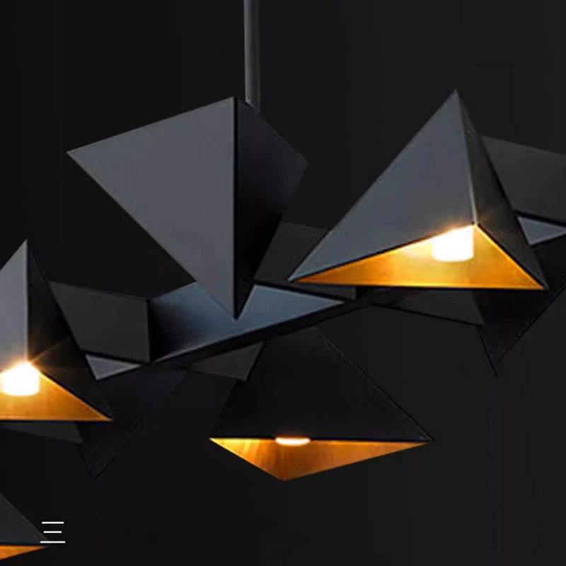 Modern decorative black metal designer chandelier for indoor use - vue 6 sur 9