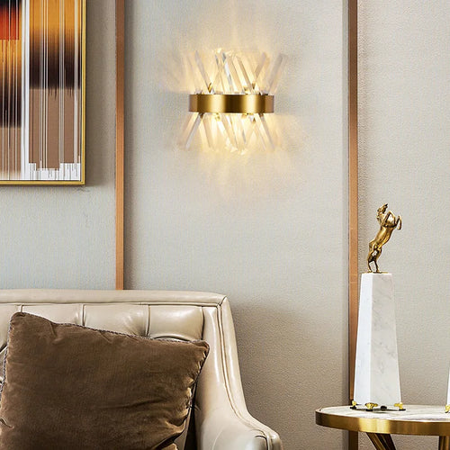Modern crystal wall light for decorative indoor lighting - vue 3 sur 6