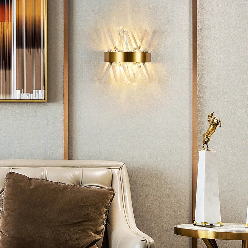 Modern crystal wall light for decorative indoor lighting
