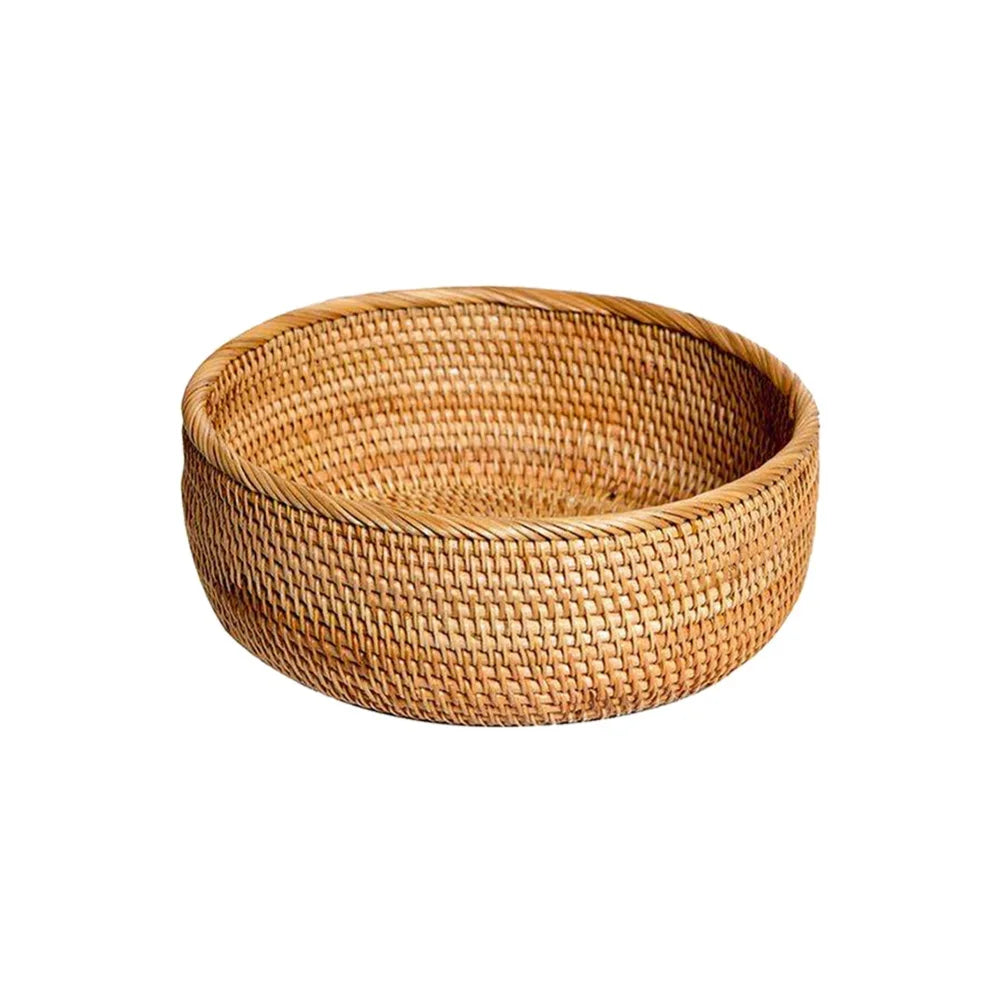 Round handwoven rattan basket for fruit and snacks - vue 12 sur 13