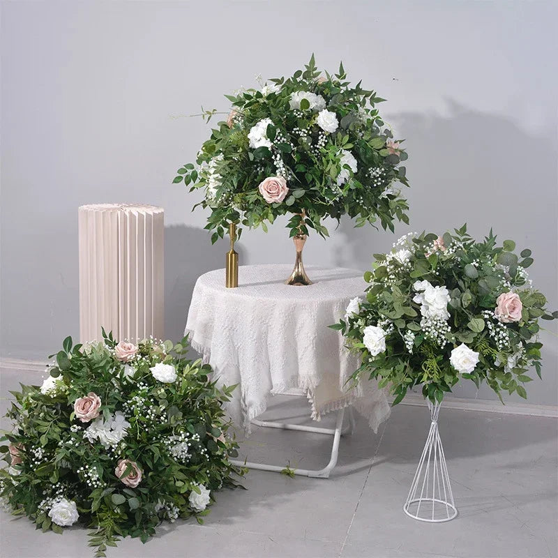 Artificial flower ball white rose arrangement wedding decoration