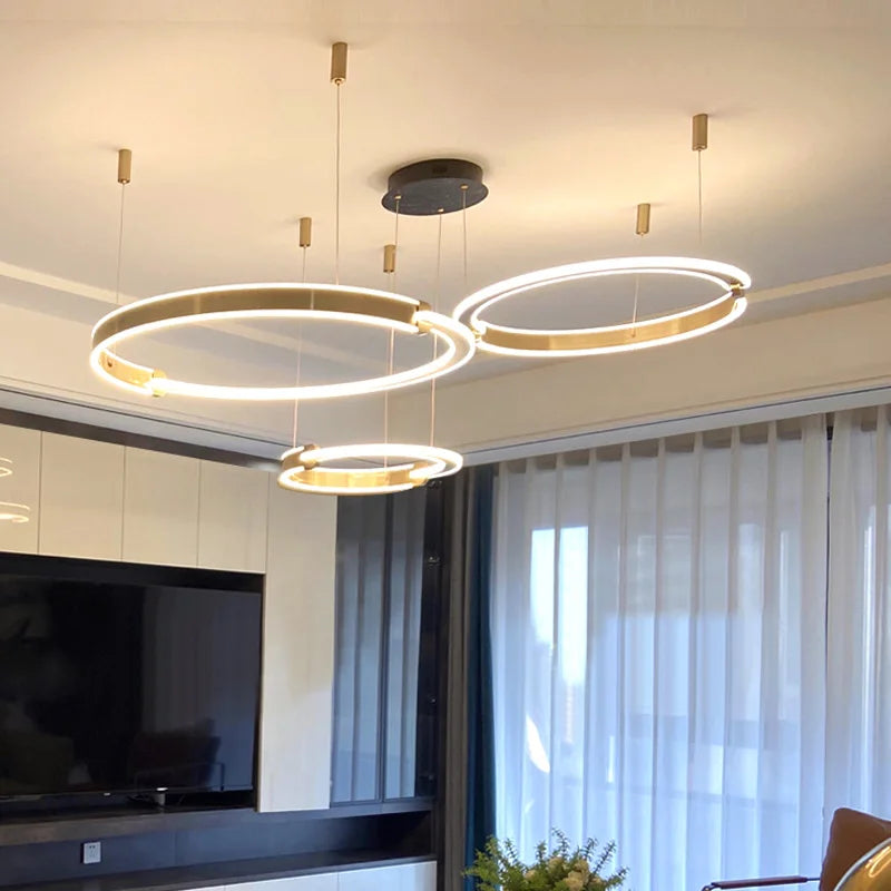 Modern ring design chandelier for interior decoration - vue 3 sur 16