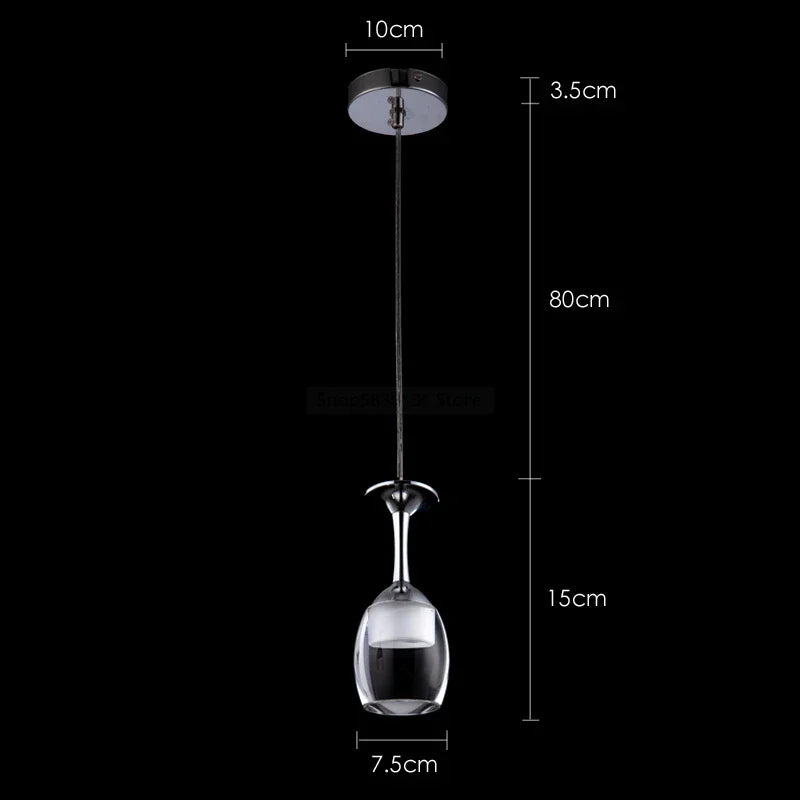 Modern wine glass pendant lights for bar and café