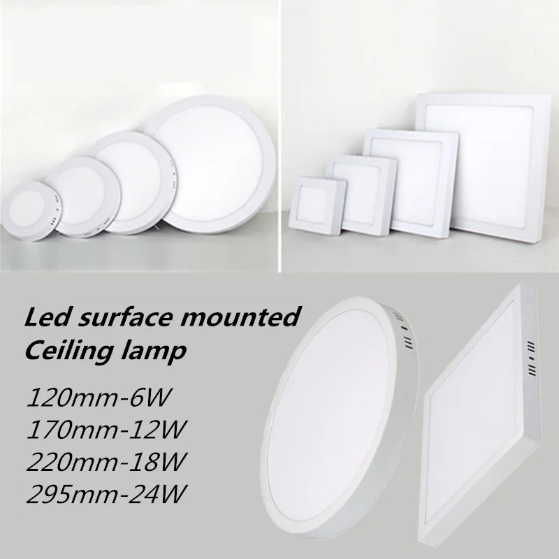 Square LED ceiling light surface mounted cool white - vue 5 sur 14