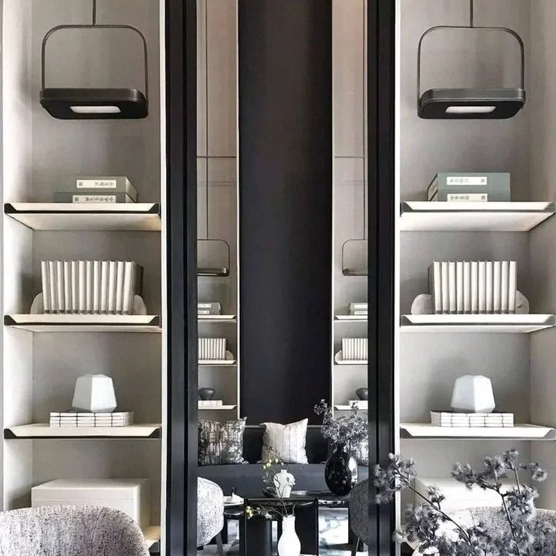 Modern minimalist storage cabinet with integrated counter and display case - vue 4 sur 10