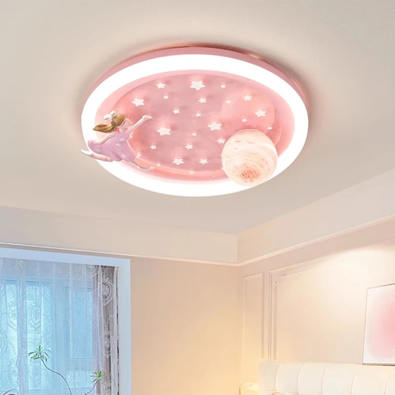 Cute unicorn astronaut children's ceiling light