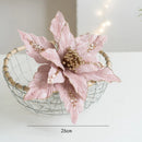 Artificial Christmas flower in glitter velvet festive decoration for home