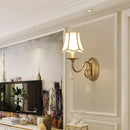 Crystal and fabric wall light in American country style for hotel