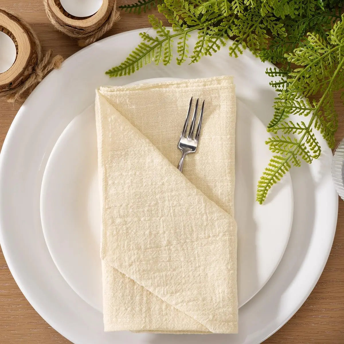 Set of 10 cotton gauze cloth napkins 32x32 cm