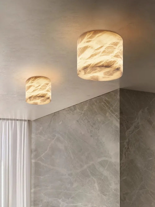Small Spanish marble LED ceiling light - vue 5 sur 10