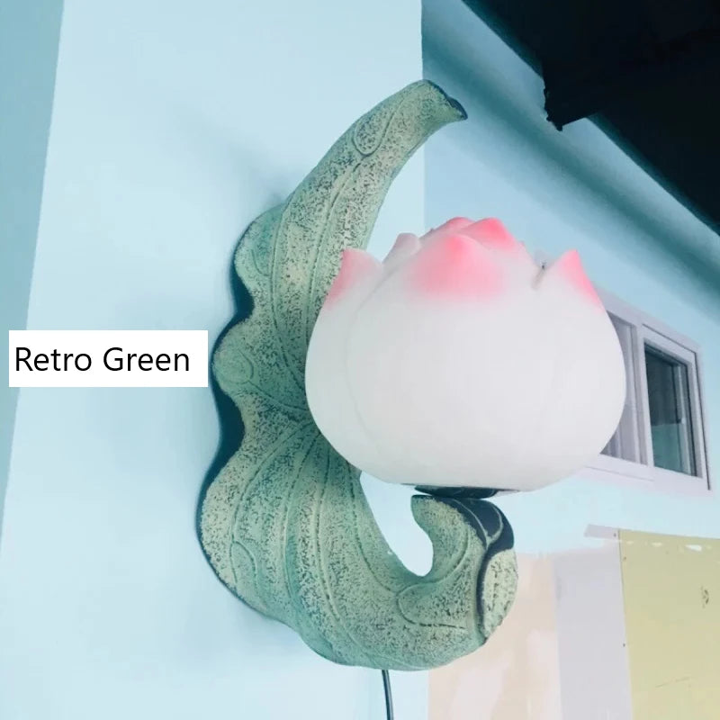 Lotus-shaped LED wall light