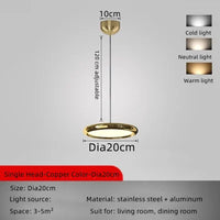 Designer circular plated aluminium LED chandelier