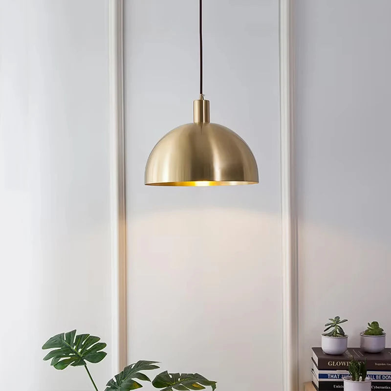 Nordic brass pendant light for modern interior decoration