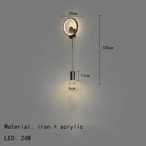 Modern LED wall light with temperature dimming