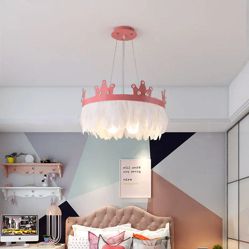 Simple nordic luxury chandelier with crystal feather pendant - vue 3 sur 12