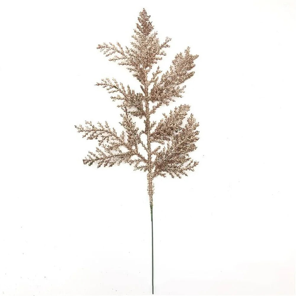 Christmas pine leaves glitter for DIY wreath and tree decoration - vue 14 sur 17