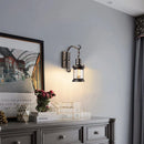 Vintage metal and glass wall light in retro industrial style