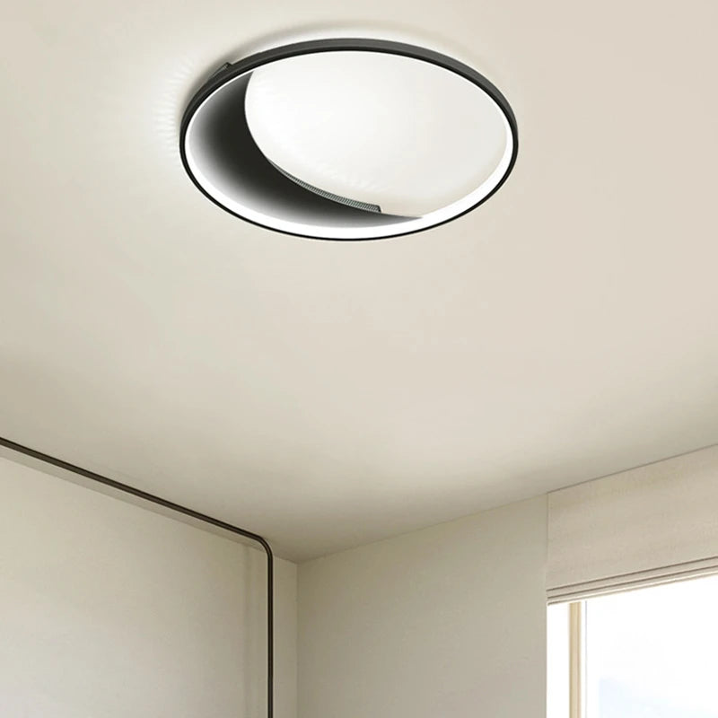 Modern LED ceiling light with remote control for stylish indoor lighting - vue 4 sur 12