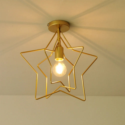 Industrial gold metal ceiling light modern decorative loft lamp