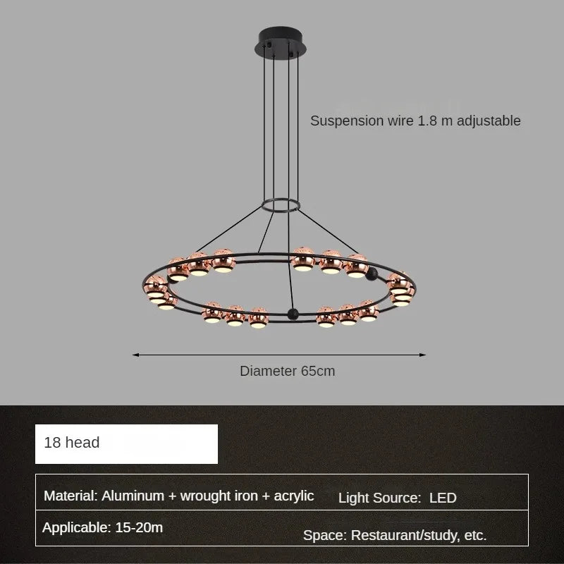 Minimalist modern ball chandelier for interior decoration - vue 12 sur 12
