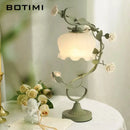 Retro glass flower decorative table lamp for home